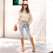 <Mサイズ1点即納><伸縮性抜群>【動画あり】裾カット&ダメージハイライトデニムパンツ - select store mirror me<Mサイズ1点即納><伸縮性抜群>【動画あり】裾カット&ダメージハイライトデニムパンツ194554058mirror meselect store mirror me194554058XS