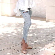 <Mサイズ1点即納><伸縮性抜群>【動画あり】裾カット&ダメージハイライトデニムパンツ - select store mirror me<Mサイズ1点即納><伸縮性抜群>【動画あり】裾カット&ダメージハイライトデニムパンツ194554058mirror meselect store mirror me194554058XS