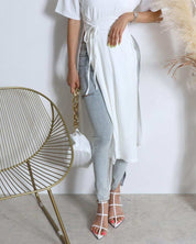 <Mサイズ1点即納><伸縮性抜群>【動画あり】裾カット&ダメージハイライトデニムパンツ - select store mirror me<Mサイズ1点即納><伸縮性抜群>【動画あり】裾カット&ダメージハイライトデニムパンツ194554058mirror meselect store mirror me194554058XS