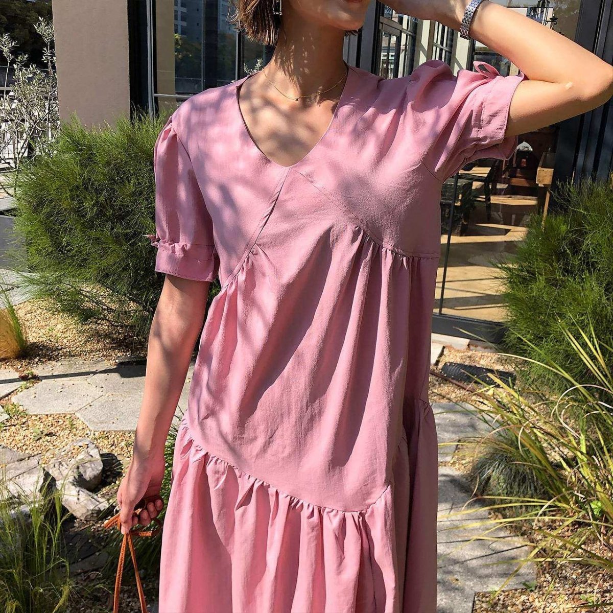 <Mサイズ2点即納>【動画あり】ベビーピンクカラーリラックスワンピース - select store mirror me<Mサイズ2点即納>【動画あり】ベビーピンクカラーリラックスワンピース194552184mirror meselect store mirror me194552184S