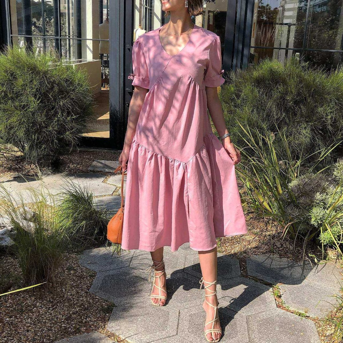 <Mサイズ2点即納>【動画あり】ベビーピンクカラーリラックスワンピース - select store mirror me<Mサイズ2点即納>【動画あり】ベビーピンクカラーリラックスワンピース194552184mirror meselect store mirror me194552184S