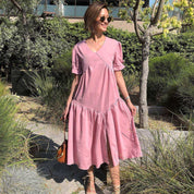 <Mサイズ2点即納>【動画あり】ベビーピンクカラーリラックスワンピース - select store mirror me<Mサイズ2点即納>【動画あり】ベビーピンクカラーリラックスワンピース194552184mirror meselect store mirror me194552184S