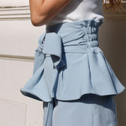 <M2点即納>デザインウエストフリルリボンくすみブルースカート - select store mirror me<M2点即納>デザインウエストフリルリボンくすみブルースカート99403507mirror meselect store mirror me99403507S