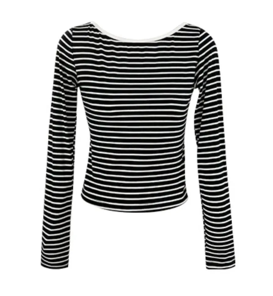 【大人気】バックカッティングオープンボーダートップス mirror me