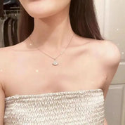 ローズゴールド 扇形ペンダントネックレス mirror me