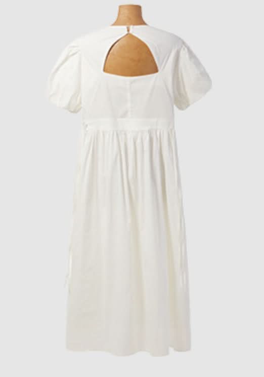 バックカットパフスリーブホワイトワンピース - select store mirror meバックカットパフスリーブホワイトワンピースmirror meselect store mirror meフリーサイズ