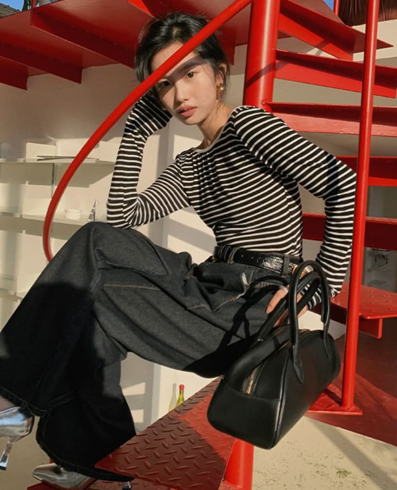 【大人気】バックカッティングオープンボーダートップス - select store mirror me【大人気】バックカッティングオープンボーダートップスmirror meselect store mirror meフリーサイズ