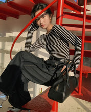 【大人気】バックカッティングオープンボーダートップス - select store mirror me【大人気】バックカッティングオープンボーダートップスmirror meselect store mirror meフリーサイズ