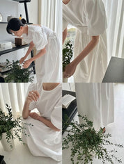 バックカットパフスリーブホワイトワンピース - select store mirror meバックカットパフスリーブホワイトワンピースmirror meselect store mirror meフリーサイズ