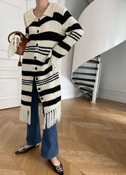 【動画あり】コアヤーン素材ボーダーフリンジニットカーディガン - select store mirror me【動画あり】コアヤーン素材ボーダーフリンジニットカーディガンmirror meselect store mirror meフリーサイズ