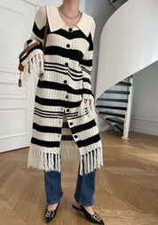 【動画あり】コアヤーン素材ボーダーフリンジニットカーディガン - select store mirror me【動画あり】コアヤーン素材ボーダーフリンジニットカーディガンmirror meselect store mirror meフリーサイズ