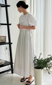 バックカットパフスリーブホワイトワンピース - select store mirror meバックカットパフスリーブホワイトワンピースmirror meselect store mirror meフリーサイズ