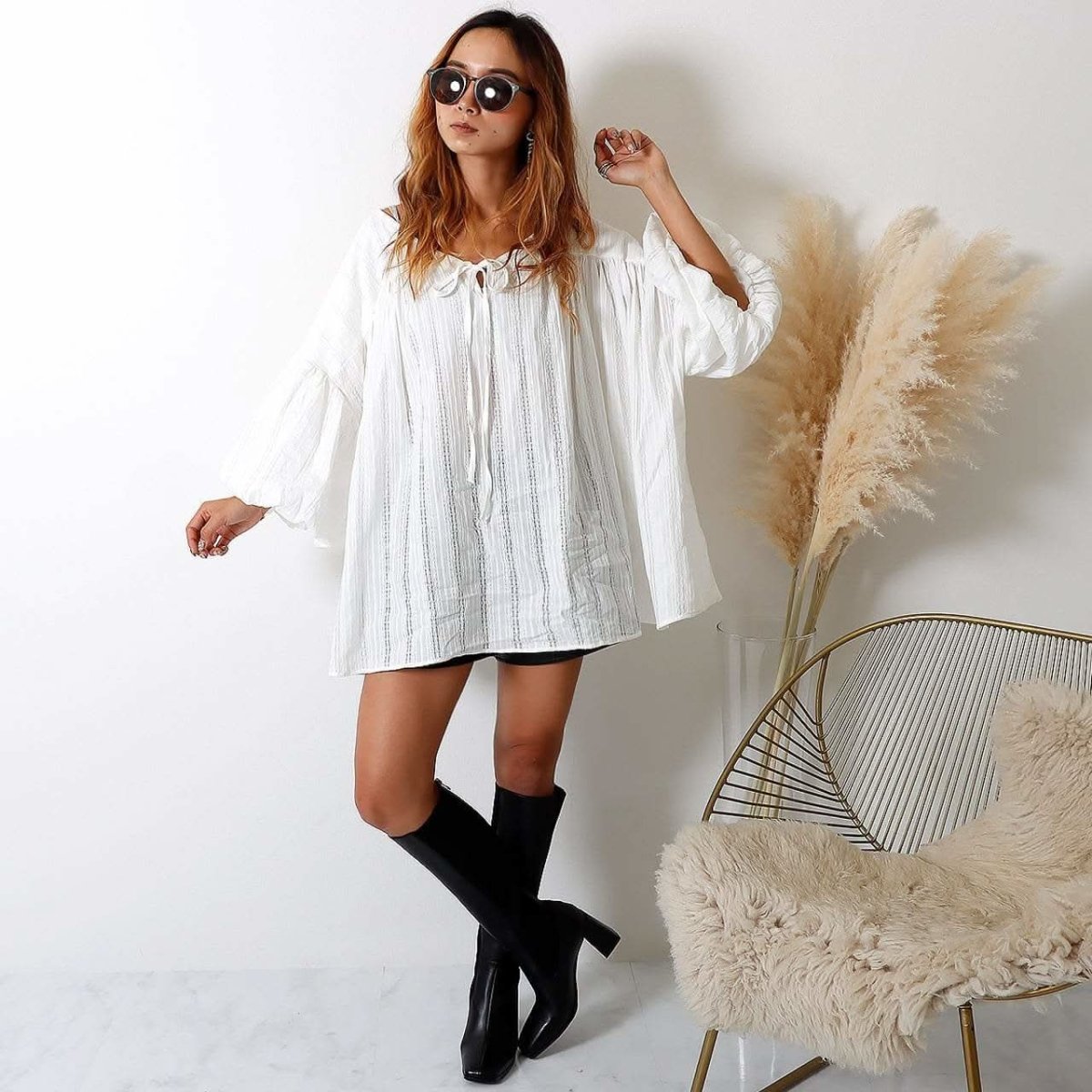 〈インスタグラマー様ご愛用〉【動画あり】ドロップショルダーデザインスリーブトップス - select store mirror me〈インスタグラマー様ご愛用〉【動画あり】ドロップショルダーデザインスリーブトップスmirror meselect store mirror meフリーサイズ