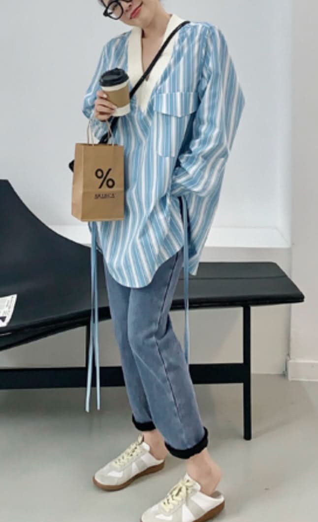 カラーストライプ異素材MIXトップス - select store mirror meカラーストライプ異素材MIXトップス186780945mirror meselect store mirror me186780945S