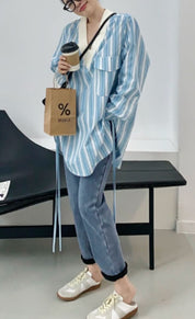 カラーストライプ異素材MIXトップス - select store mirror meカラーストライプ異素材MIXトップス186780945mirror meselect store mirror me186780945S