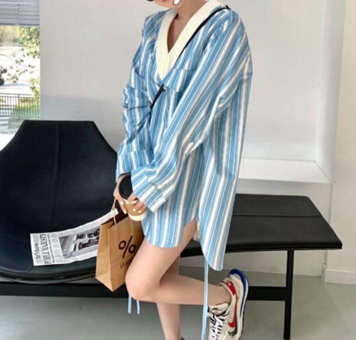 カラーストライプ異素材MIXトップス - select store mirror meカラーストライプ異素材MIXトップス186780945mirror meselect store mirror me186780945S