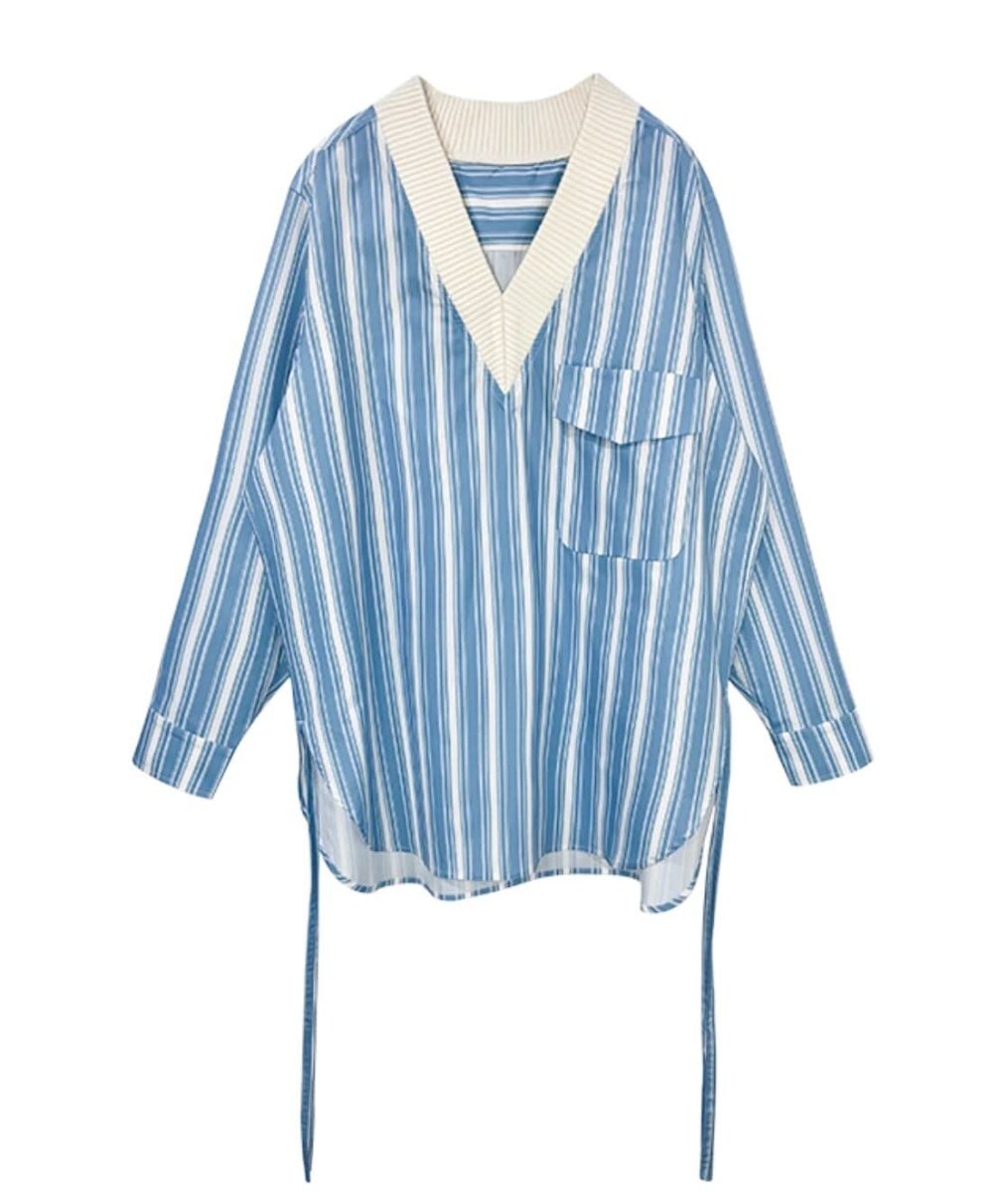 カラーストライプ異素材MIXトップス - select store mirror meカラーストライプ異素材MIXトップス186780945mirror meselect store mirror me186780945S