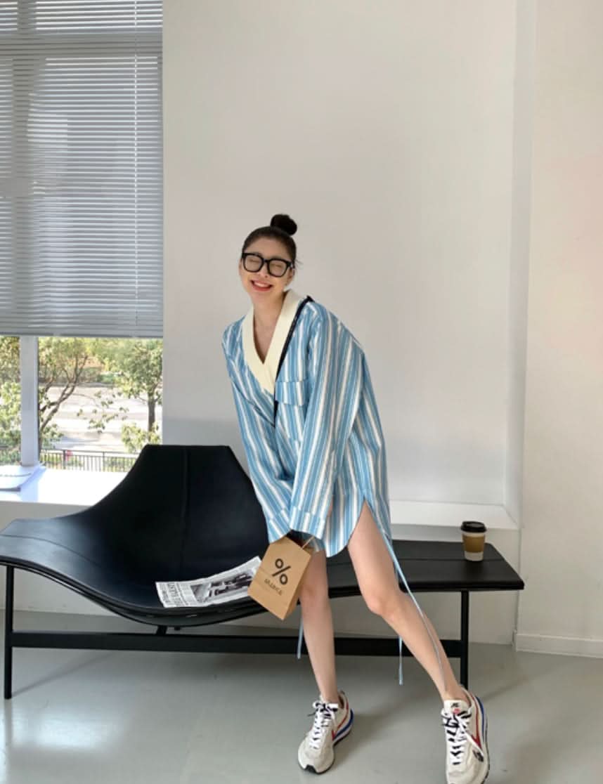 カラーストライプ異素材MIXトップス - select store mirror meカラーストライプ異素材MIXトップス186780945mirror meselect store mirror me186780945S