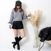 <ブラックS1点即納>セミマットPUレザーショート丈ソフトスリットパンツ 3色展開 - select store mirror me<ブラックS1点即納>セミマットPUレザーショート丈ソフトスリットパンツ 3色展開79223270mirror meselect store mirror me79223270ベージュ S