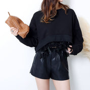 <ブラックS1点即納>セミマットPUレザーショート丈ソフトスリットパンツ 3色展開 - select store mirror me<ブラックS1点即納>セミマットPUレザーショート丈ソフトスリットパンツ 3色展開79223270mirror meselect store mirror me79223270ベージュ S