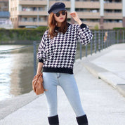 <ベージュS1点、ブラックSサイズ1点即納>【カラー展開豊富】【動画あり】千鳥格子柄ベーシックシルエットニットトップス 5色展開 - select store mirror me<ベージュS1点、ブラックSサイズ1点即納>【カラー展開豊富】【動画あり】千鳥格子柄ベーシックシルエットニットトップス 5色展開194486737mirror meselect store mirror me194486737【即納】ベージュ S