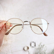 SALE【通常3,780▶︎3,402円】<即納>【曇らない特殊加工】UV&ブルーライト軽減ゴールドフレームだてメガネ 2色展開 mirror me