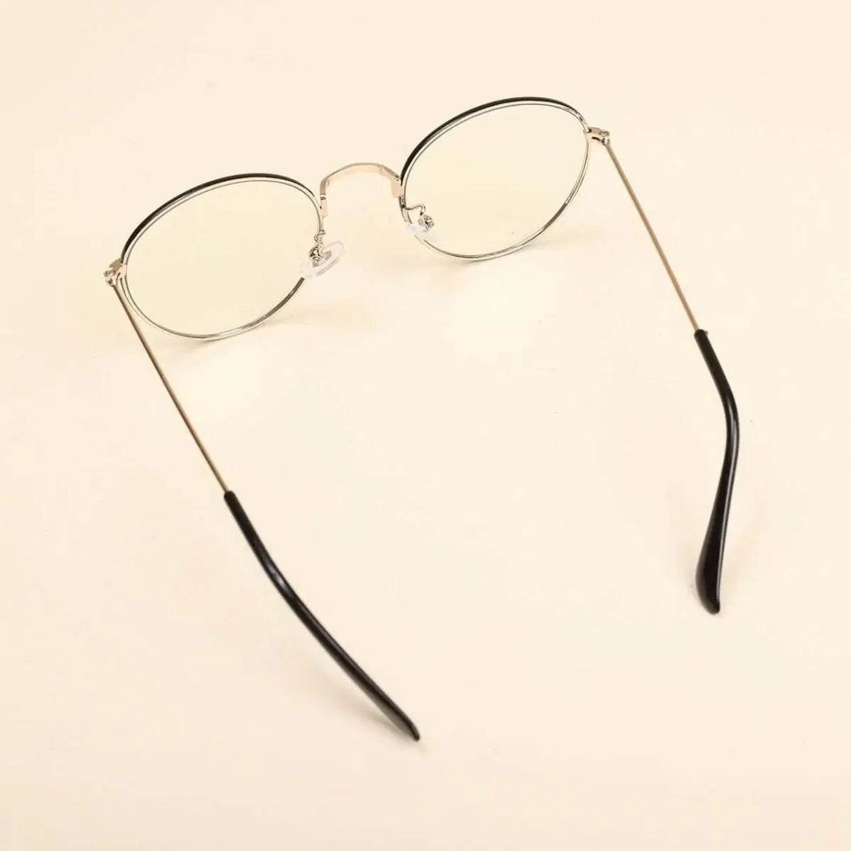 SALE【通常3,780▶︎3,402円】<即納>【曇らない特殊加工】UV&ブルーライト軽減ゴールドフレームだてメガネ 2色展開 mirror me