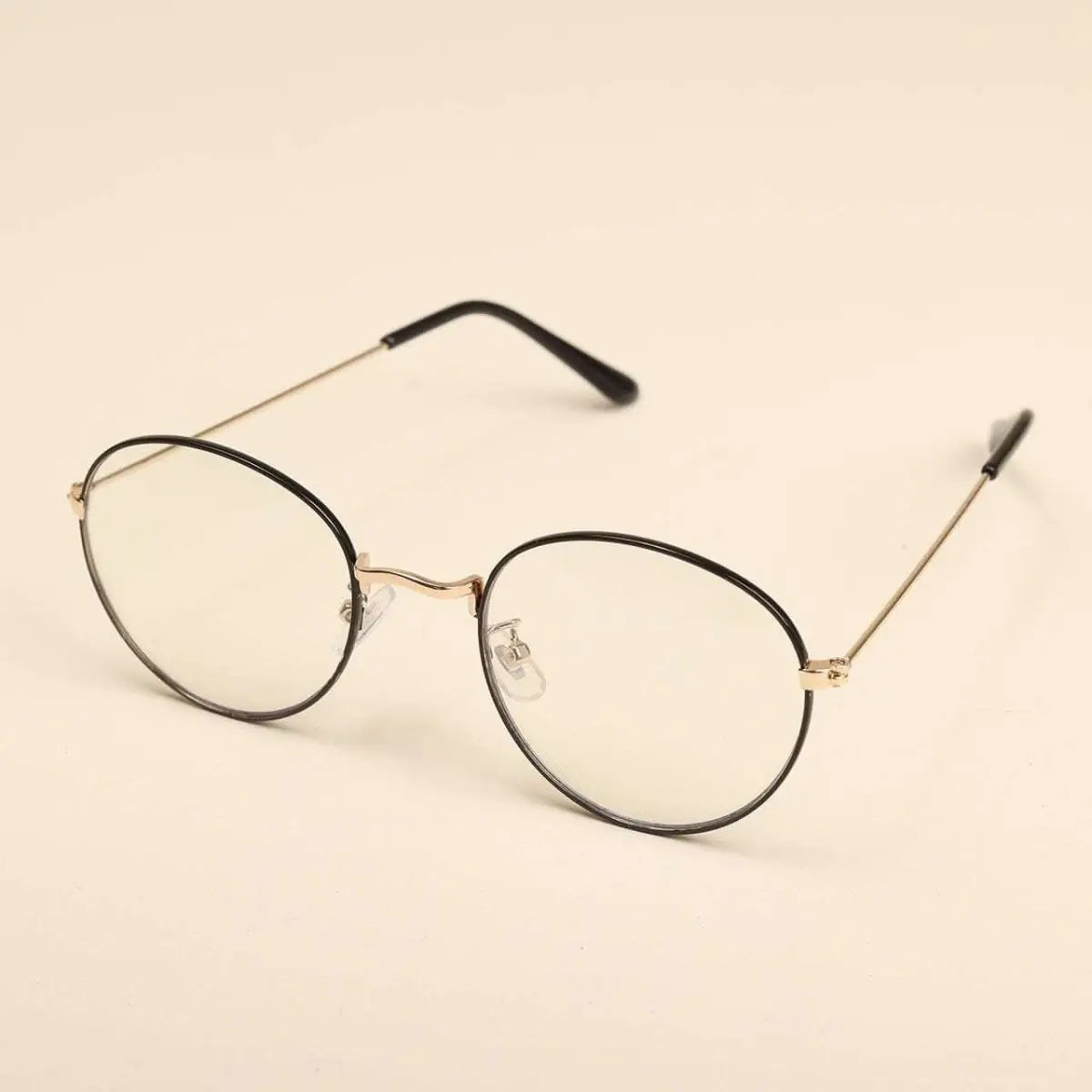 SALE【通常3,780▶︎3,402円】<即納>【曇らない特殊加工】UV&ブルーライト軽減ゴールドフレームだてメガネ 2色展開 mirror me