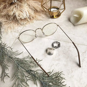 SALE【通常3,780▶︎3,402円】<即納>【曇らない特殊加工】UV&ブルーライト軽減ゴールドフレームだてメガネ 2色展開 mirror me