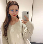 SALE【通常3,780▶︎3,402円】<即納>【曇らない特殊加工】UV&ブルーライト軽減ゴールドフレームだてメガネ 2色展開 mirror me