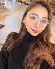 SALE【通常3,780▶︎3,402円】<即納>【曇らない特殊加工】UV&ブルーライト軽減ゴールドフレームだてメガネ 2色展開 mirror me