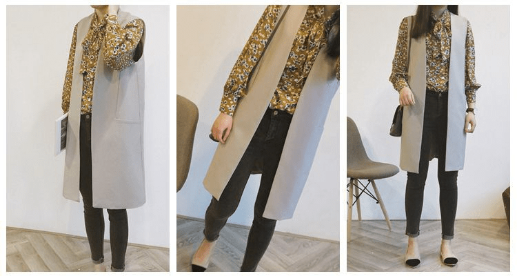 ロングベスト ジャケット - select store mirror meロングベスト ジャケットselect store mirror meselect store mirror meグレージュ S