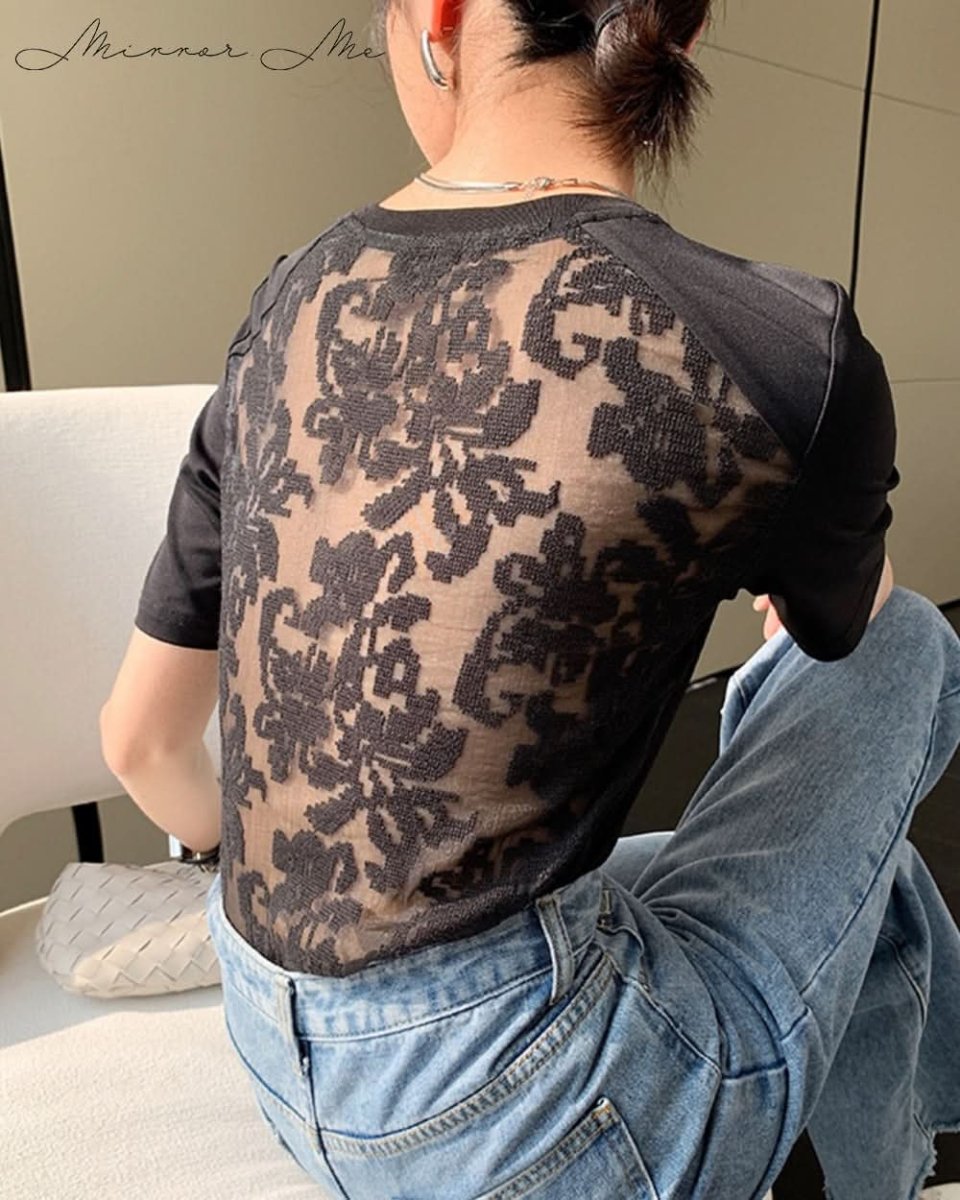 【動画あり】バックシースルーレース切り替えTシャツ - select store mirror me【動画あり】バックシースルーレース切り替えTシャツ132628832mirror meselect store mirror me132628832S