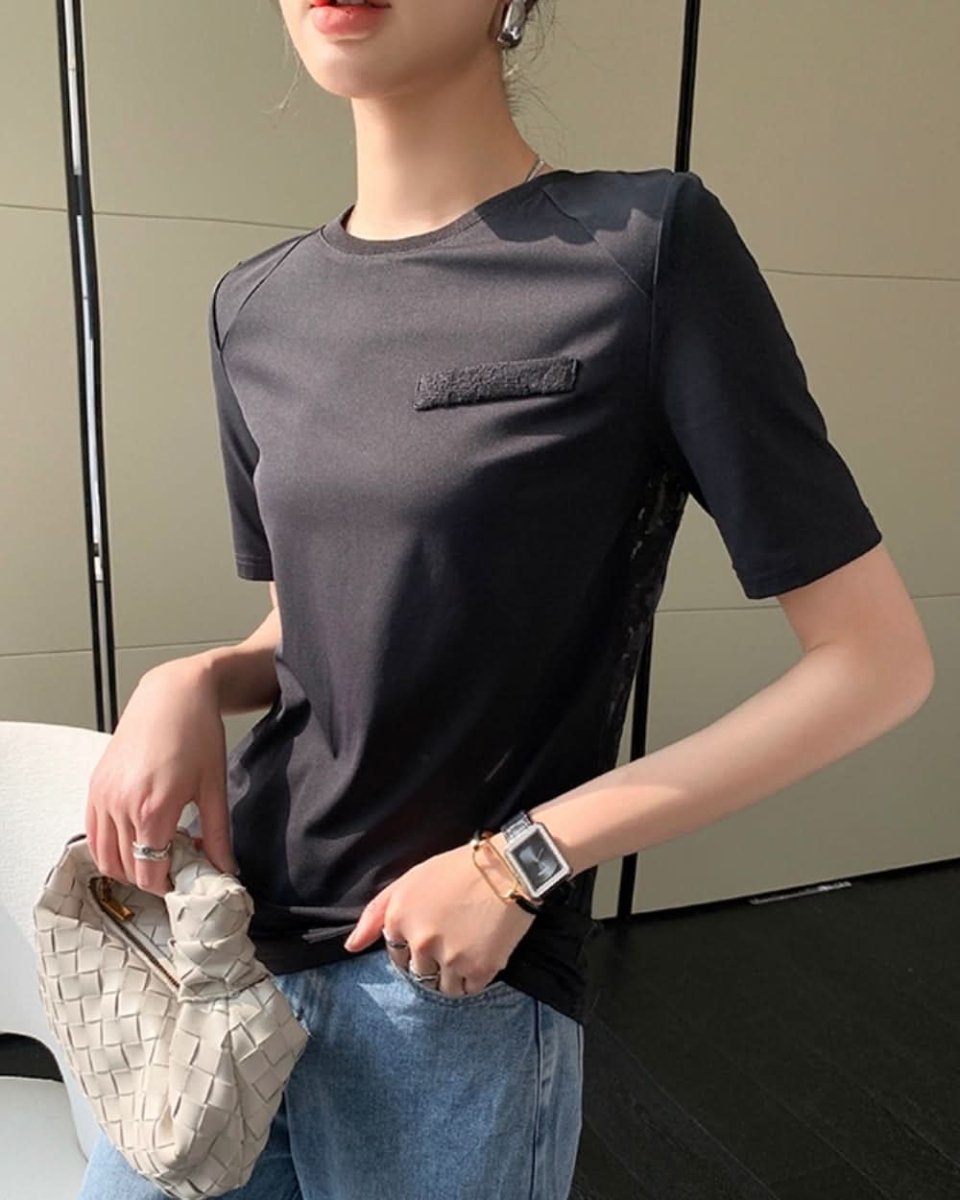 【動画あり】バックシースルーレース切り替えTシャツ - select store mirror me【動画あり】バックシースルーレース切り替えTシャツ132628832mirror meselect store mirror me132628832S
