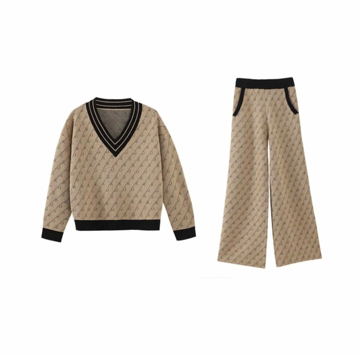 【動画あり】大ヒット!ロゴデザインVネックトップス&フレアパンツニットセットアップ 2色展開 - select store mirror me【動画あり】大ヒット!ロゴデザインVネックトップス&フレアパンツニットセットアップ 2色展開155607451mirror meselect store mirror me155607451ベージュS