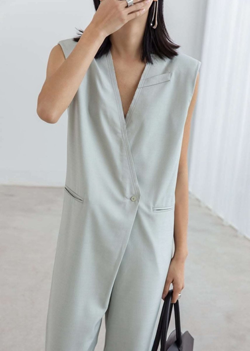 <大ヒット>【動画あり】Vネックノースリーブサックロンパース 2色展開 - select store mirror me<大ヒット>【動画あり】Vネックノースリーブサックロンパース 2色展開176742516mirror meselect store mirror me176742516グレーS