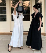 【動画あり】Vネックラフシルエットロングワンピース 3色展開 - select store mirror me【動画あり】Vネックラフシルエットロングワンピース 3色展開201336230mirror meselect store mirror me201336230ホワイトS