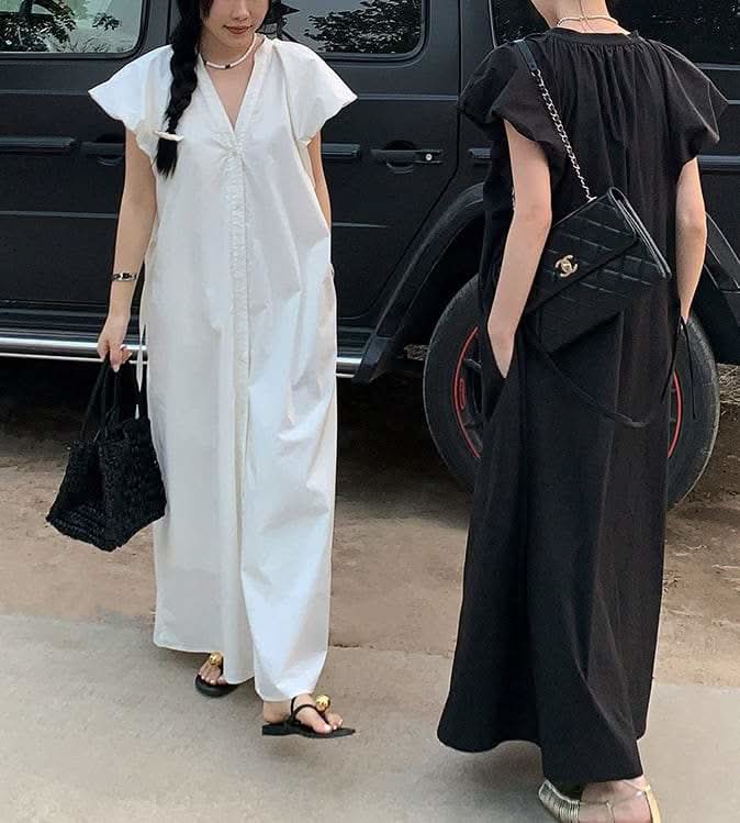 【動画あり】Vネックラフシルエットロングワンピース 3色展開 - select store mirror me【動画あり】Vネックラフシルエットロングワンピース 3色展開201336230mirror meselect store mirror me201336230ホワイトS