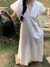 【動画あり】Vネックラフシルエットロングワンピース 3色展開 - select store mirror me【動画あり】Vネックラフシルエットロングワンピース 3色展開201336230mirror meselect store mirror me201336230ホワイトS