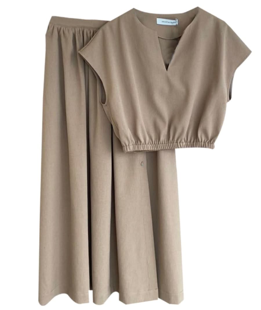 Vネックトップス&サイドボタンスカート2点セット 2色展開 - select store mirror meVネックトップス&サイドボタンスカート2点セット 2色展開178971836mirror meselect store mirror me178971836ベージュS