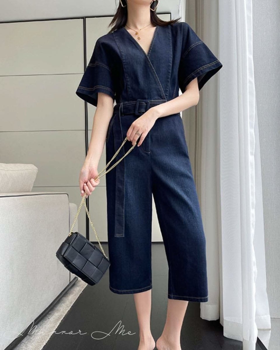 【動画あり】Vネックスリットクロップド丈ワイドロンパース - select store mirror me【動画あり】Vネックスリットクロップド丈ワイドロンパース132635354mirror meselect store mirror me132635354S