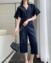 【動画あり】Vネックスリットクロップド丈ワイドロンパース - select store mirror me【動画あり】Vネックスリットクロップド丈ワイドロンパース132635354mirror meselect store mirror me132635354S