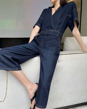 【動画あり】Vネックスリットクロップド丈ワイドロンパース - select store mirror me【動画あり】Vネックスリットクロップド丈ワイドロンパース132635354mirror meselect store mirror me132635354S