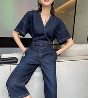 【動画あり】Vネックスリットクロップド丈ワイドロンパース - select store mirror me【動画あり】Vネックスリットクロップド丈ワイドロンパース132635354mirror meselect store mirror me132635354S