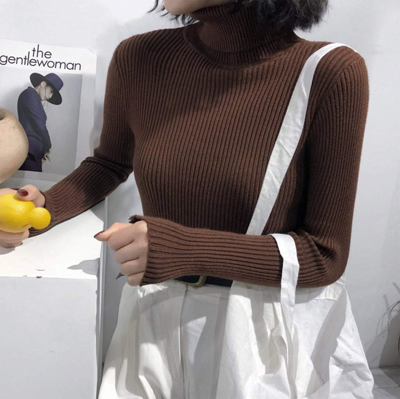 ＜アッシュブルー１点即納＞【カラー展開豊富】【動画あり】タートルネックシンプルコットンリブニット　１４色展開 - select store mirror me＜アッシュブルー１点即納＞【カラー展開豊富】【動画あり】タートルネックシンプルコットンリブニット　１４色展開194486476mirror meselect store mirror me194486476ホワイト