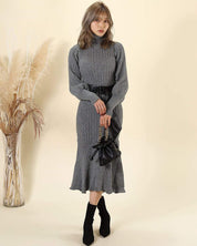 ＜残り１点！＞【動画あり】タートルネックふんわり美シルエットリブワンピース　２色展開 - select store mirror me＜残り１点！＞【動画あり】タートルネックふんわり美シルエットリブワンピース　２色展開194477304mirror meselect store mirror me194477304グレー