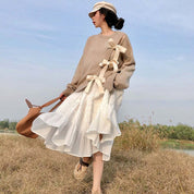 ＜ベージュ１点即納＞フロントデザインカットリボンニット　２色展開 - select store mirror me＜ベージュ１点即納＞フロントデザインカットリボンニット　２色展開194480938mirror meselect store mirror me194480938ベージュXS