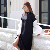 ＜ブラック１点即納＞【動画あり】ニット切り替えランタンスリーブワンピース　２色展開 - select store mirror me＜ブラック１点即納＞【動画あり】ニット切り替えランタンスリーブワンピース　２色展開194489742mirror meselect store mirror me194489742オフホワイト