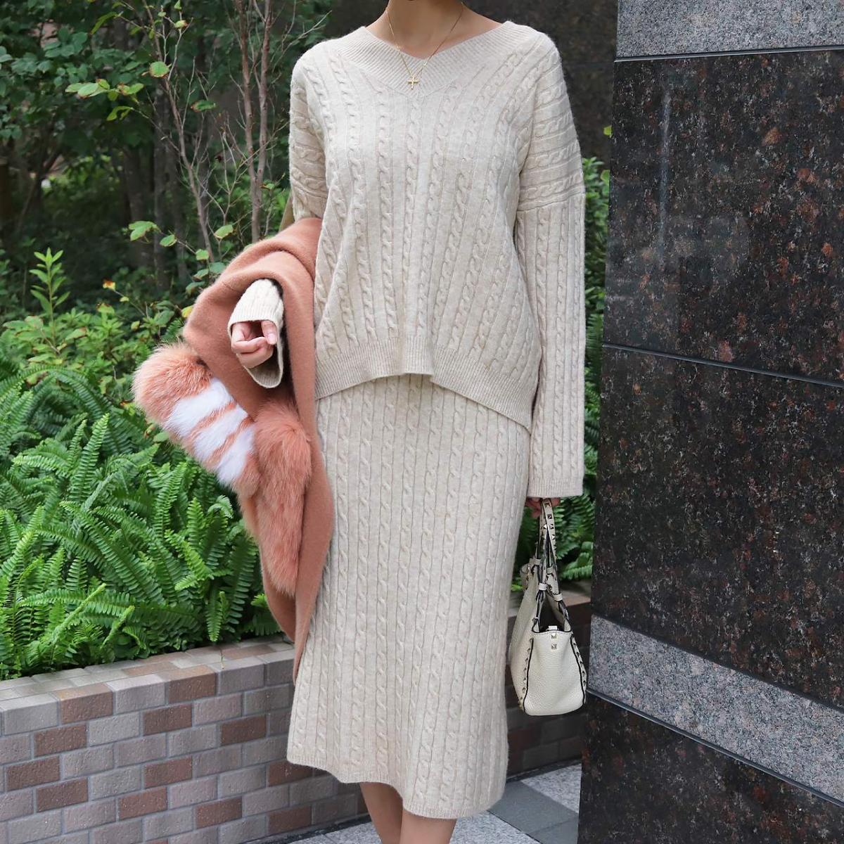 ＜ベージュ１点即納＞オーバーケーブルニットセットアップ　２色展開 - select store mirror me＜ベージュ１点即納＞オーバーケーブルニットセットアップ　２色展開52758208mirror meselect store mirror me52758208オフホワイト