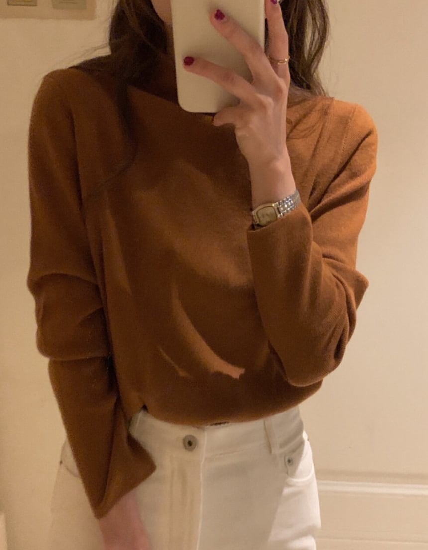 シンプルモックネックニットトップス　１０色展開 - select store mirror meシンプルモックネックニットトップス　１０色展開221850833mirror meselect store mirror me221850833ホワイト